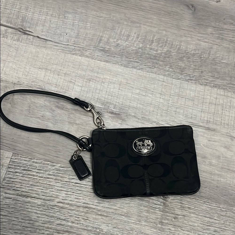 Coach Black Signature Wristlet
